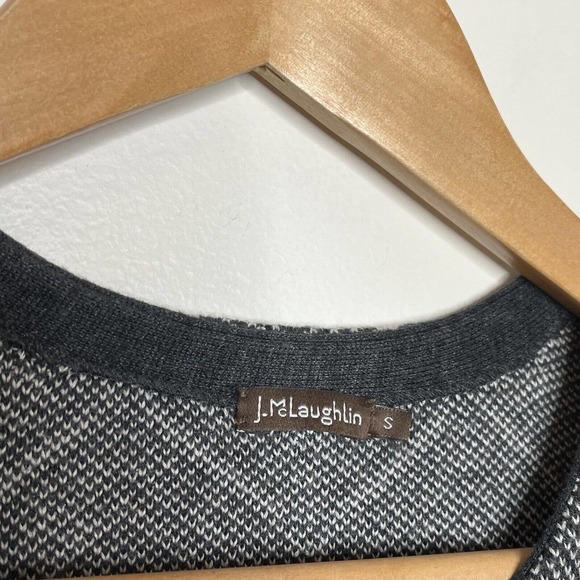 J McLaughlin Geometric 1/2 Zip Pullover Tunic Sweater Dark Gray Womens Small - Picture 6 of 8